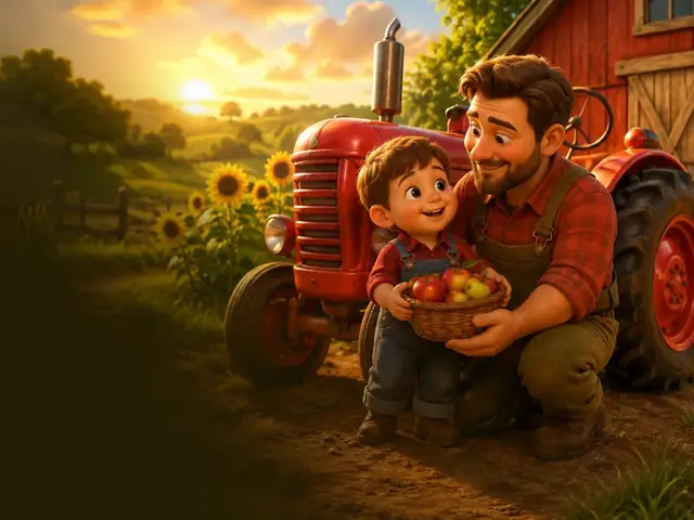 يوم في المزرعة مع جرّار أبي الأحمر — قالب فيديو أطفال من ClipyToons