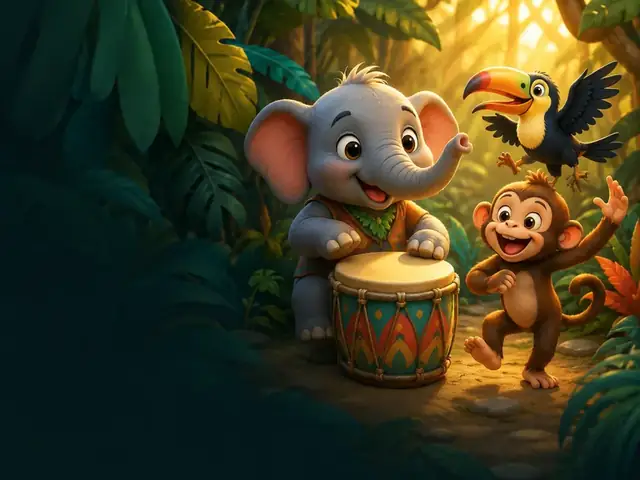 طبل الغابة — قالب فيديو أطفال من ClipyToons